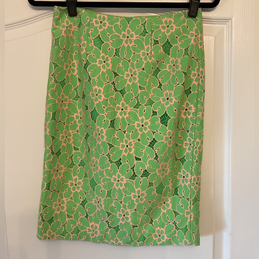 Lilly Pulitzer Green and Pink Skirt